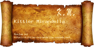 Kittler Mirandella névjegykártya